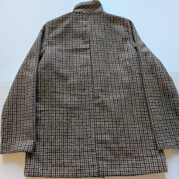 Old Navy Soft-Brushed Houndstooth Plaid Wool Blend Button Front Coat Medium - Picture 4 of 5